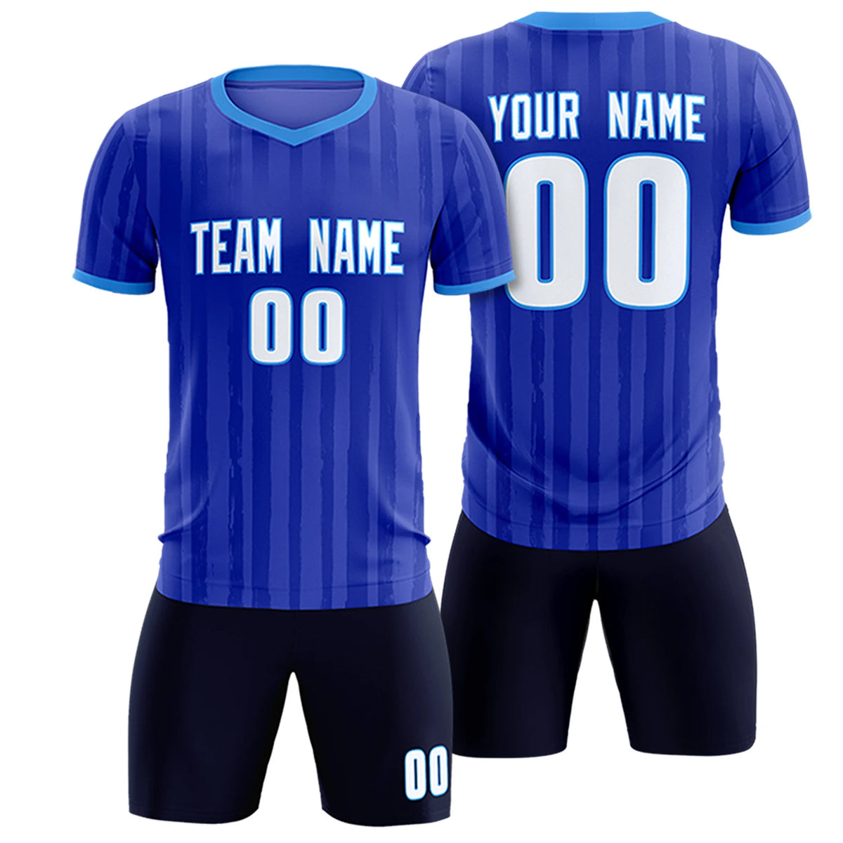 Custom Royal Blue Powder Blue Breathable Soccer Sets Jersey