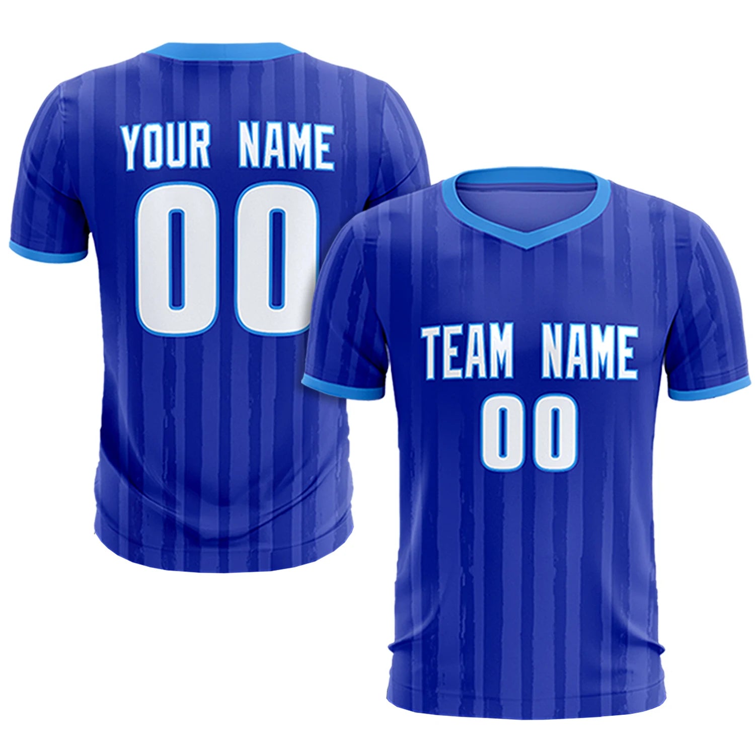 Custom Royal Blue Powder Blue Breathable Soccer Sets Jersey