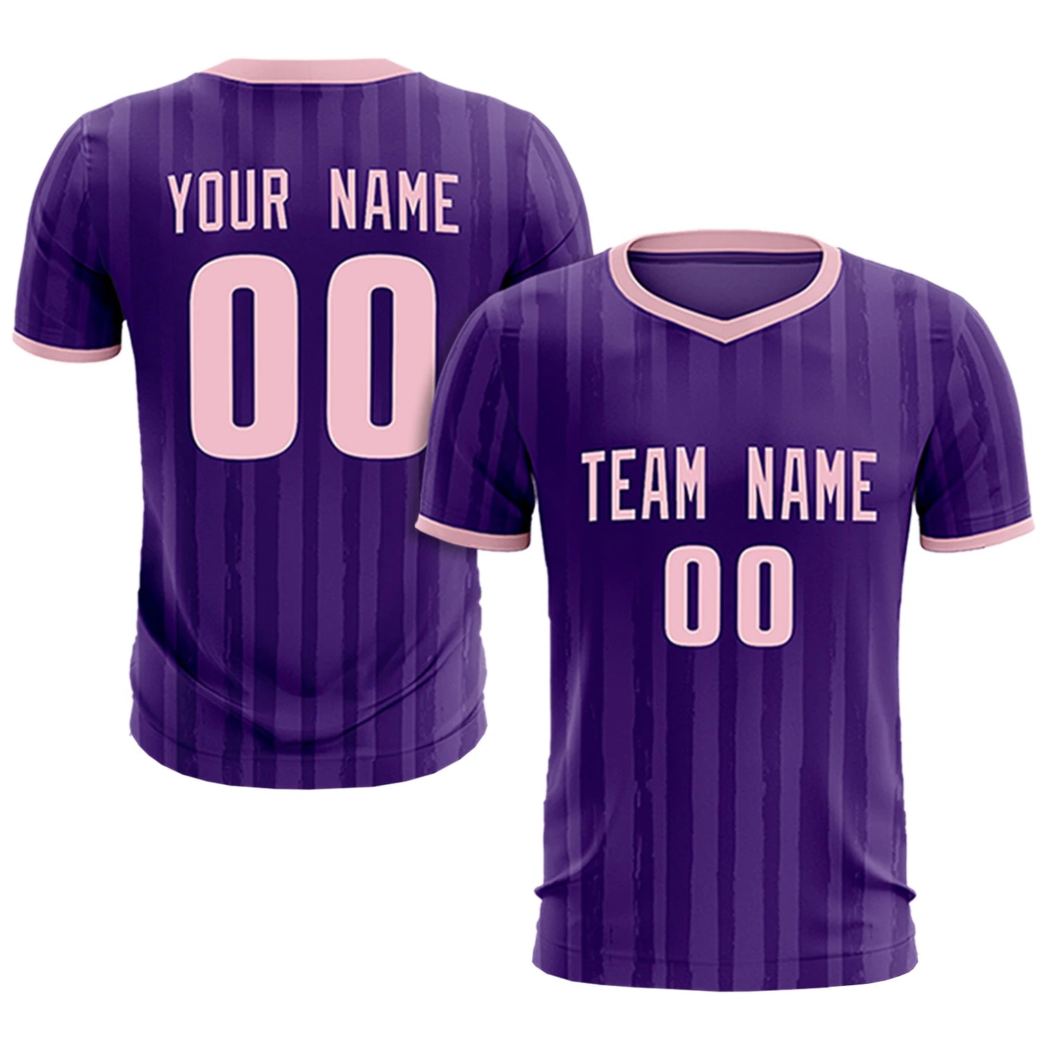 Custom Purple Light Pink Breathable Soccer Sets Jersey