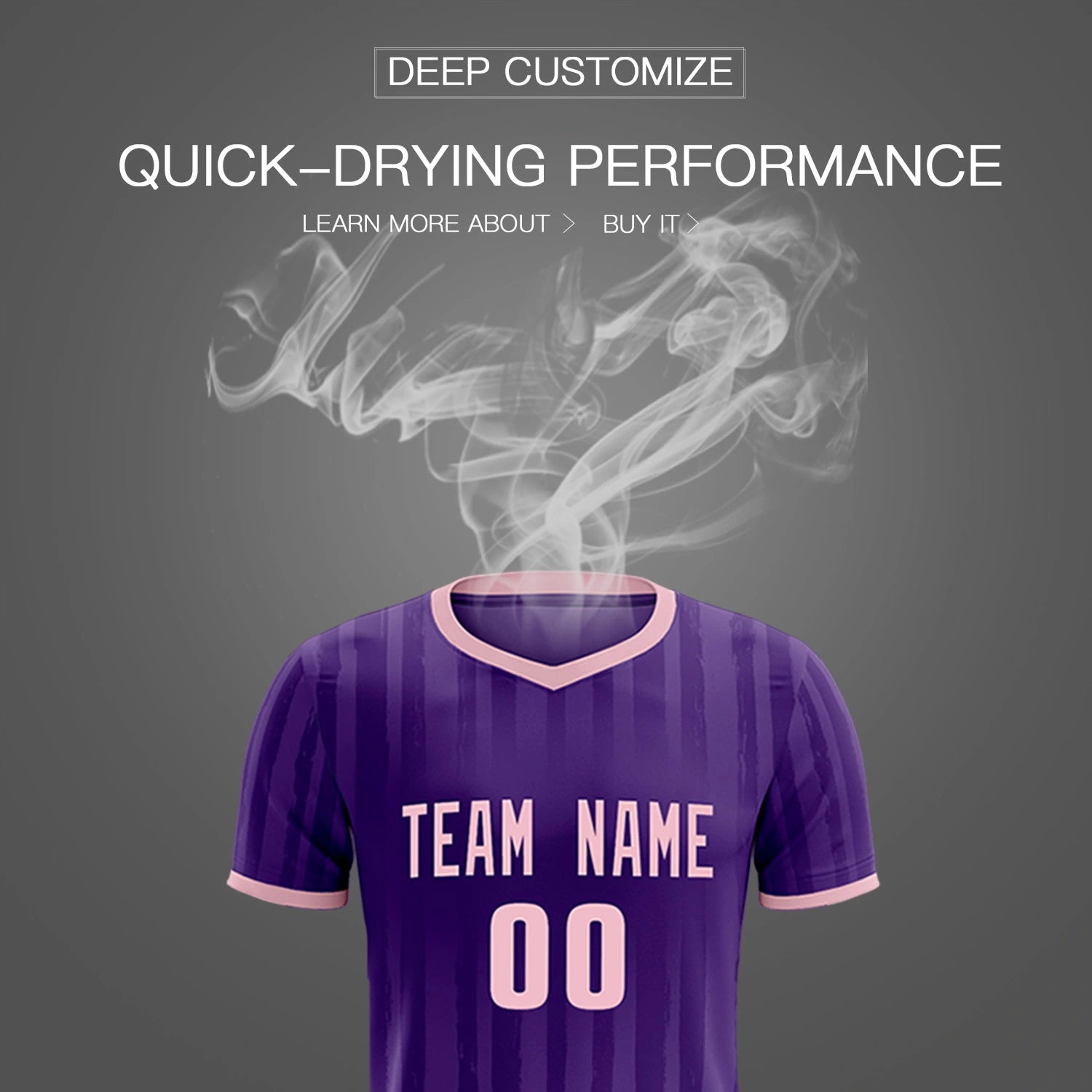 Custom Purple Light Pink Breathable Soccer Sets Jersey