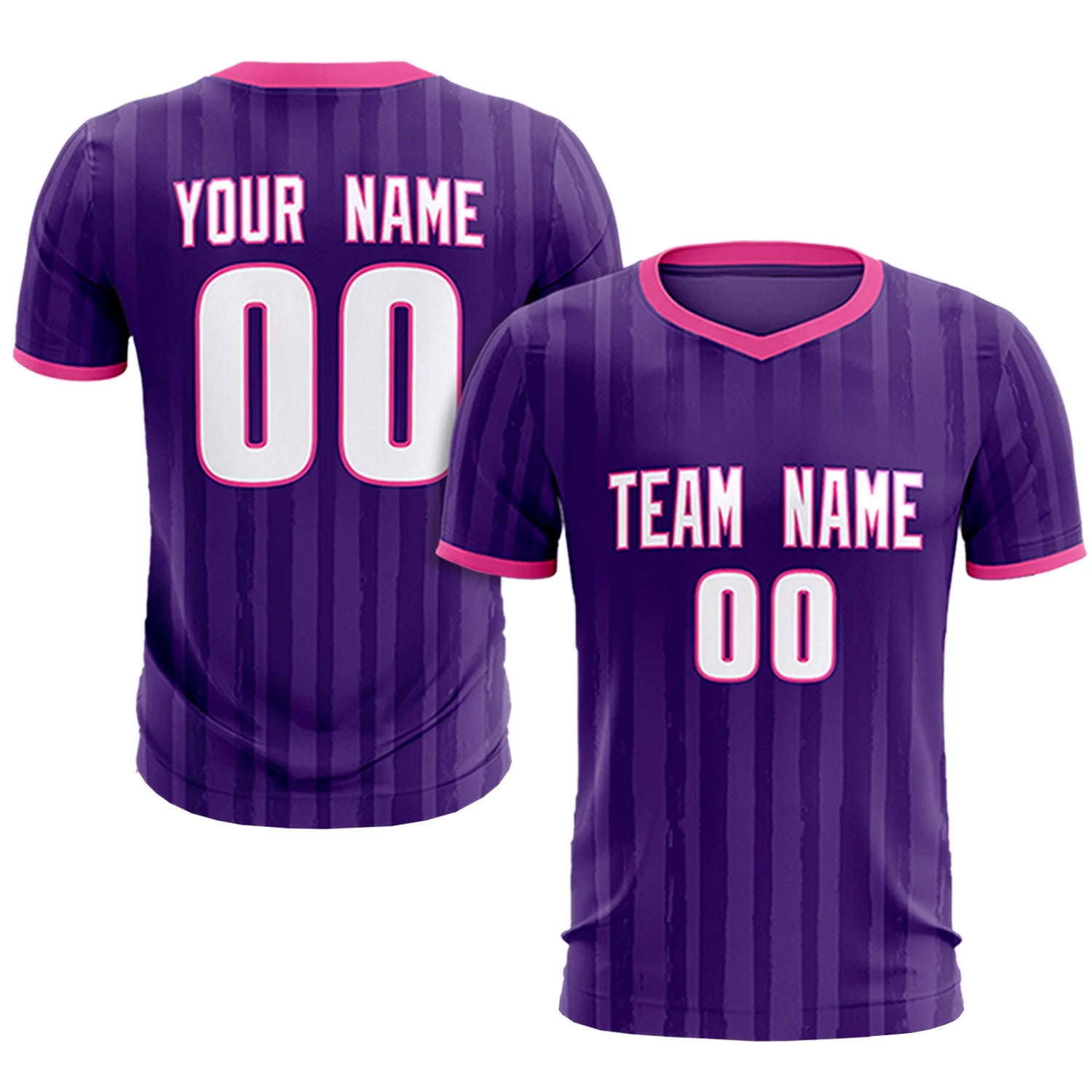 Custom Purple Pink Breathable Soccer Sets Jersey
