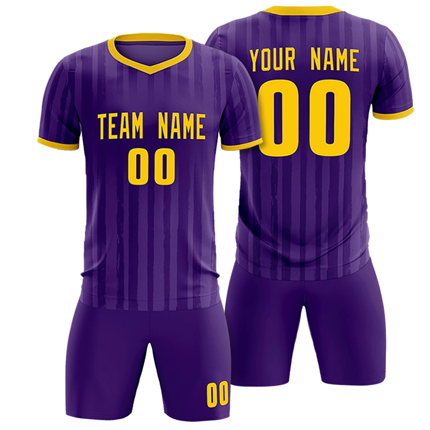 Custom Purple Gold 01 Breathable Soccer Sets Jersey