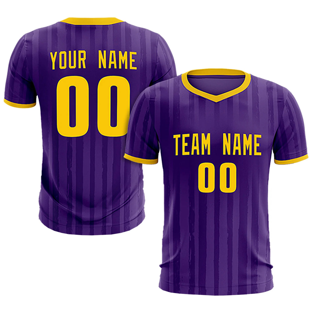 Custom Purple Gold 01 Breathable Soccer Sets Jersey