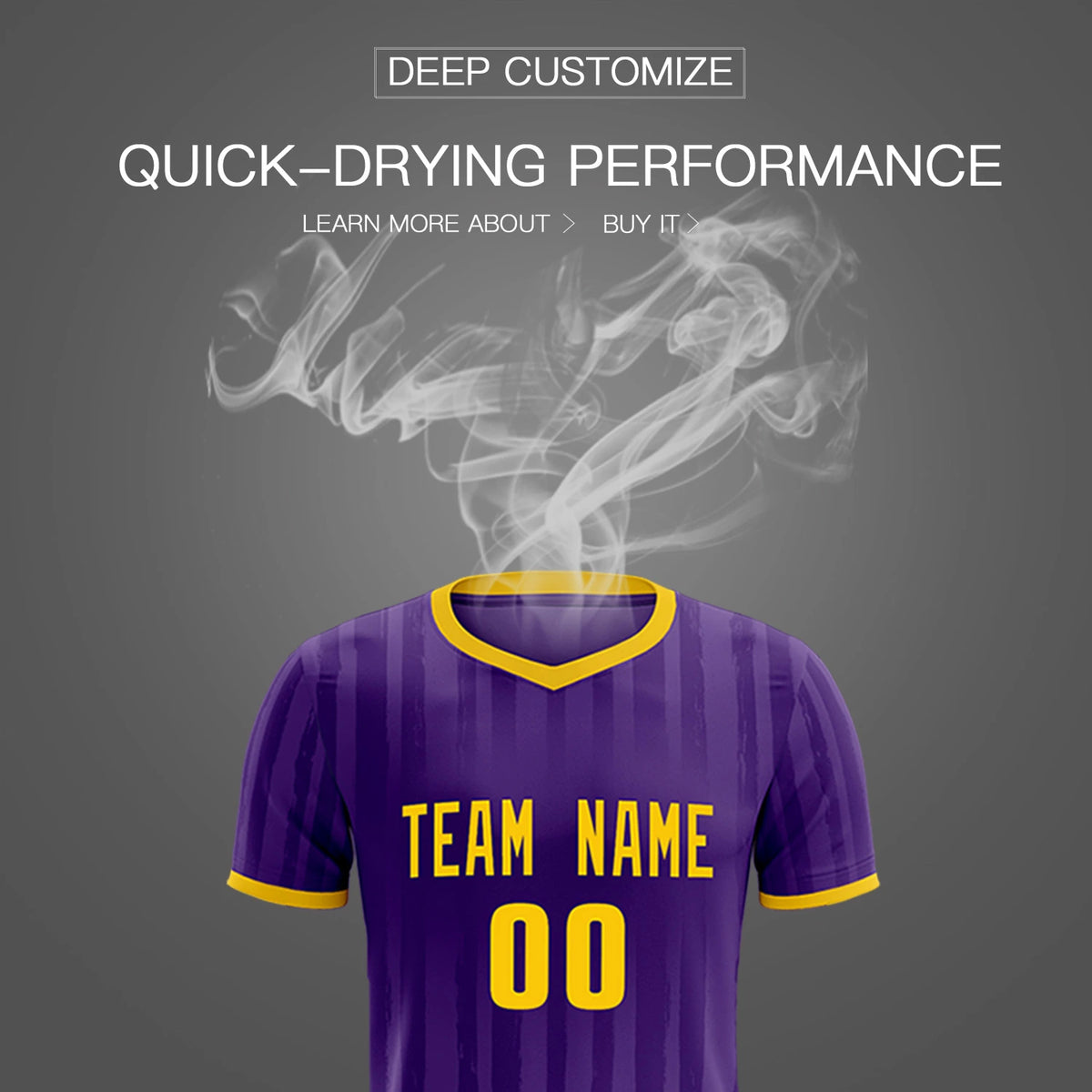 Custom Purple Gold 01 Breathable Soccer Sets Jersey