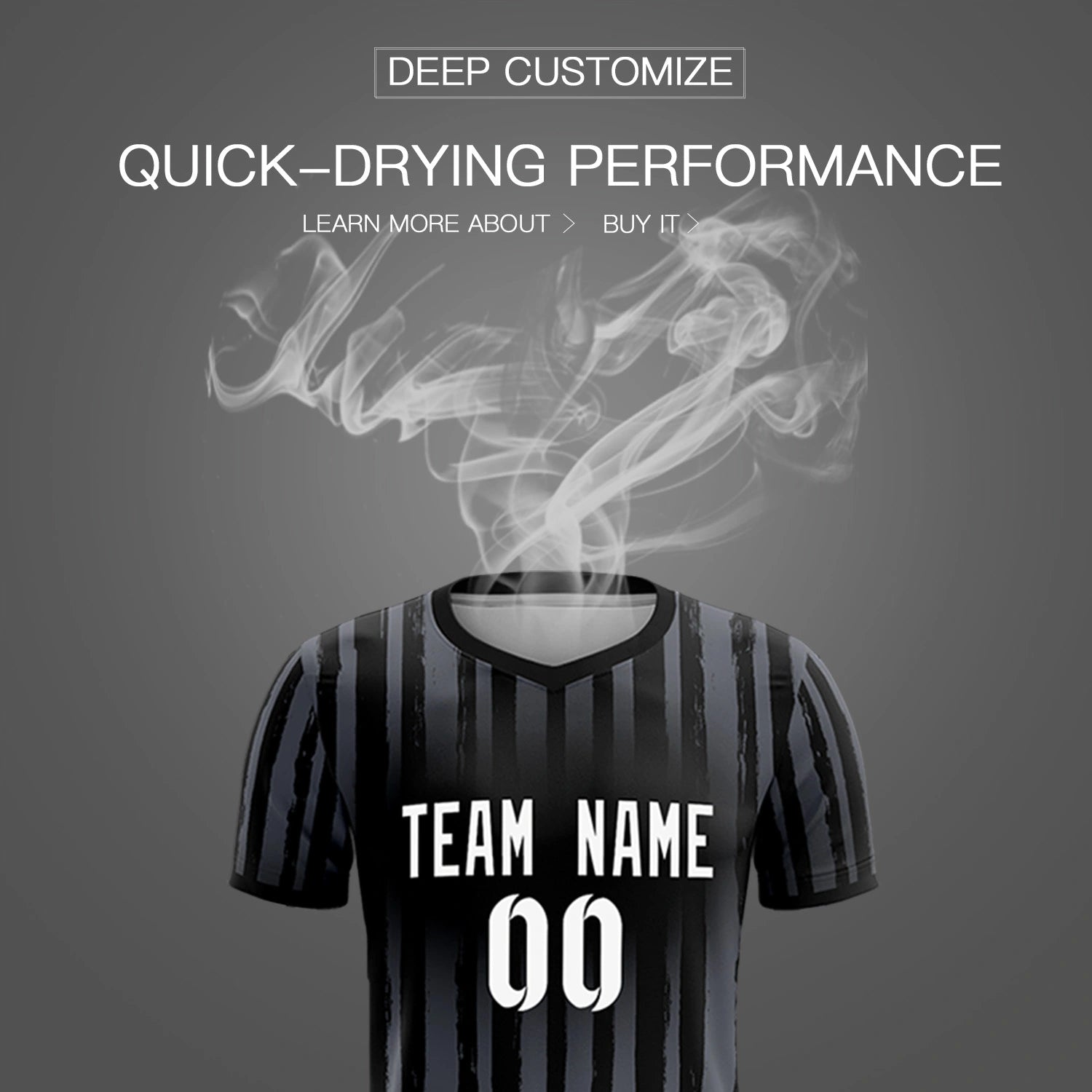 Custom Black Black Breathable Soccer Sets Jersey