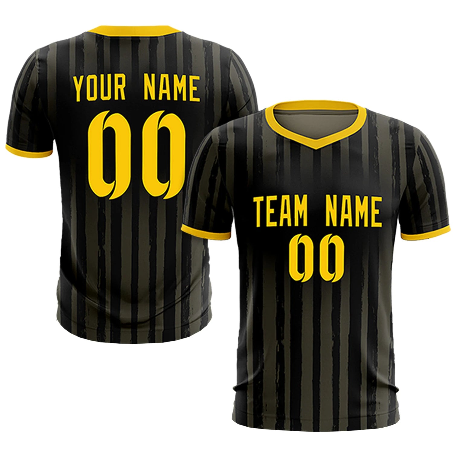 Custom Black Gold 01 Breathable Soccer Sets Jersey