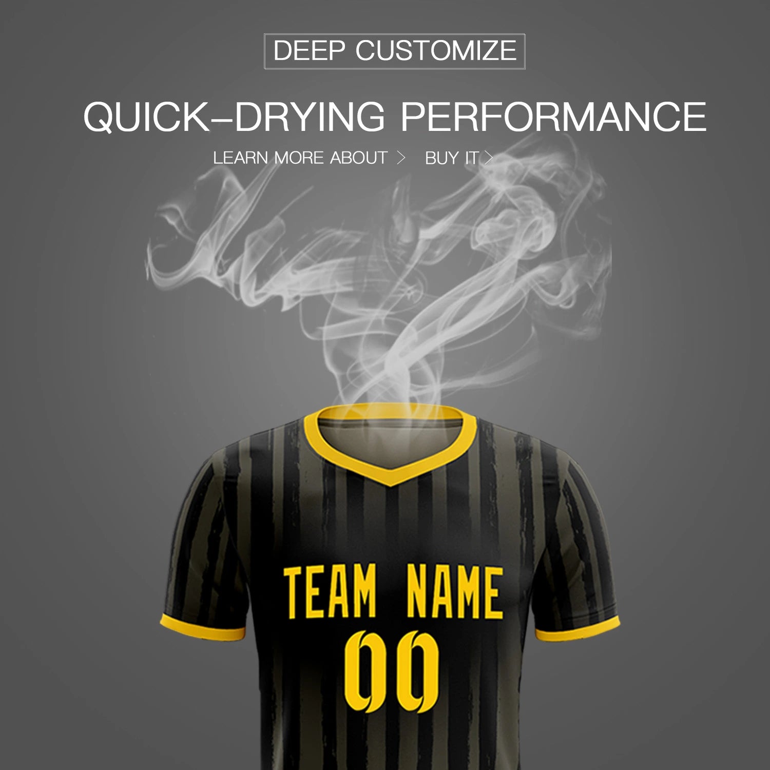 Custom Black Gold 01 Breathable Soccer Sets Jersey