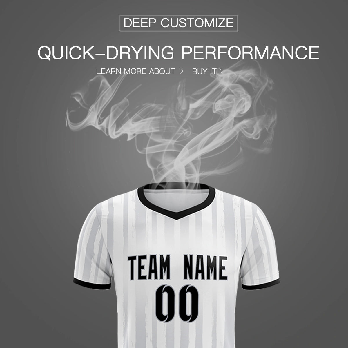 Custom White Black Breathable Soccer Sets Jersey