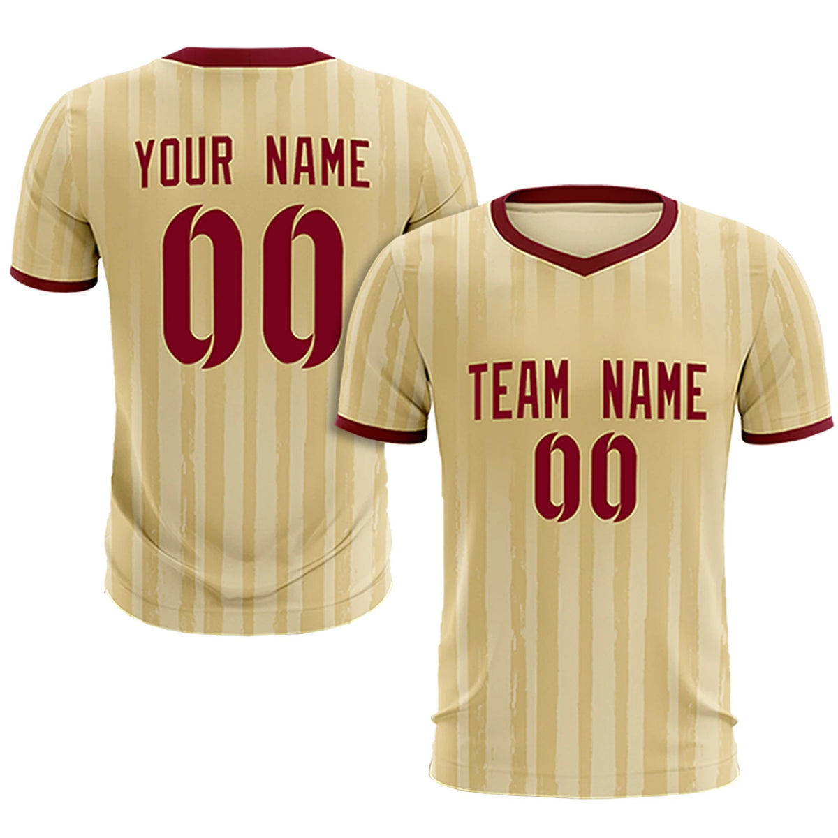 Custom Khaki Crimson Breathable Soccer Sets Jersey