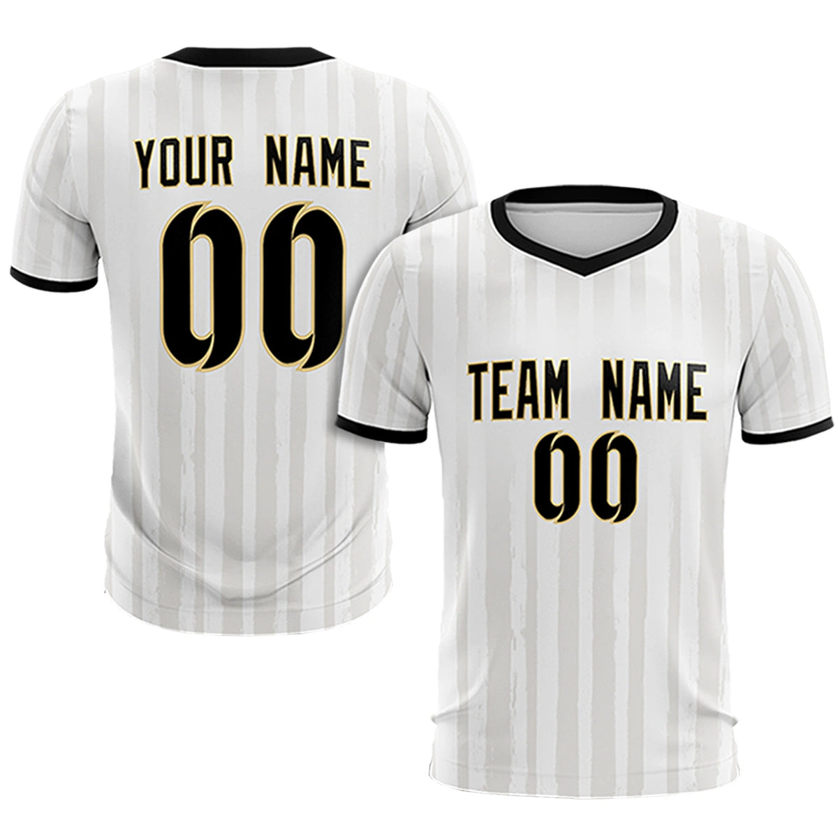 Custom White Black Breathable Soccer Sets Jersey