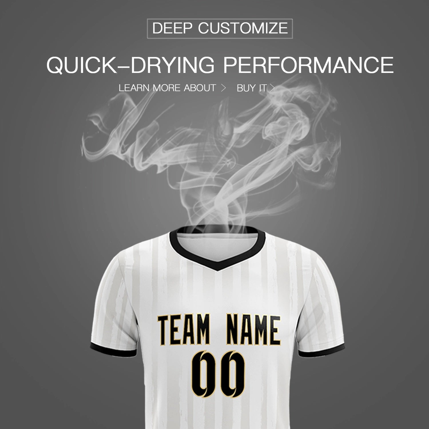 Custom White Black Breathable Soccer Sets Jersey