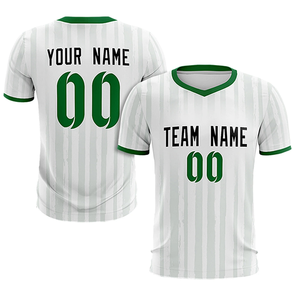 Custom White Kelly Green Breathable Soccer Sets Jersey