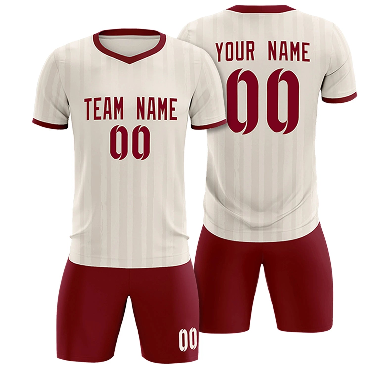 Custom Khaki Crimson Breathable Soccer Sets Jersey