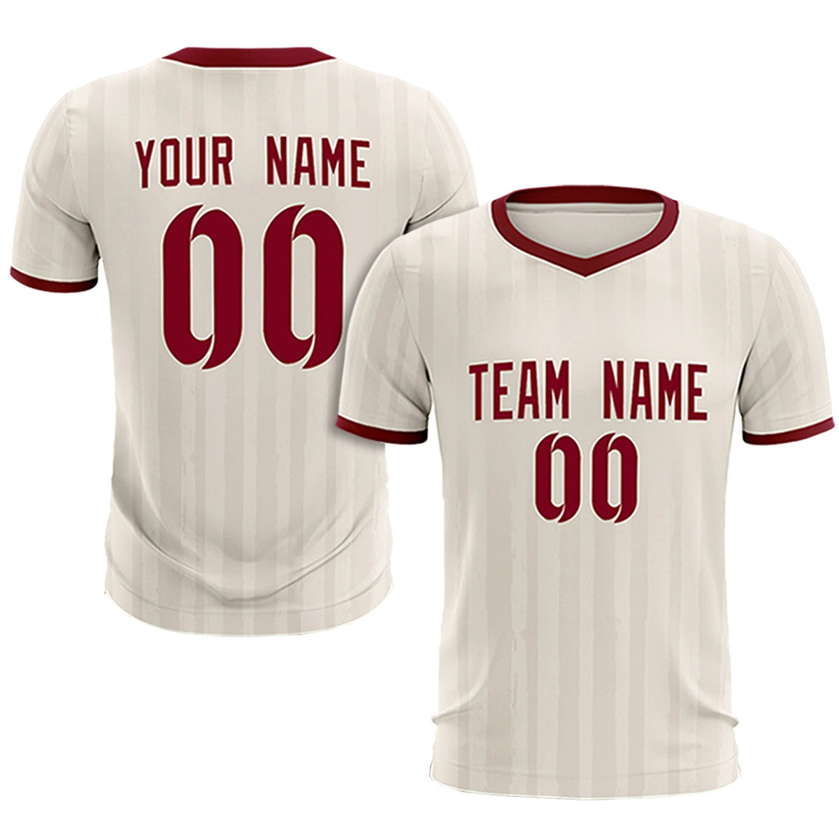Custom Khaki Crimson Breathable Soccer Sets Jersey