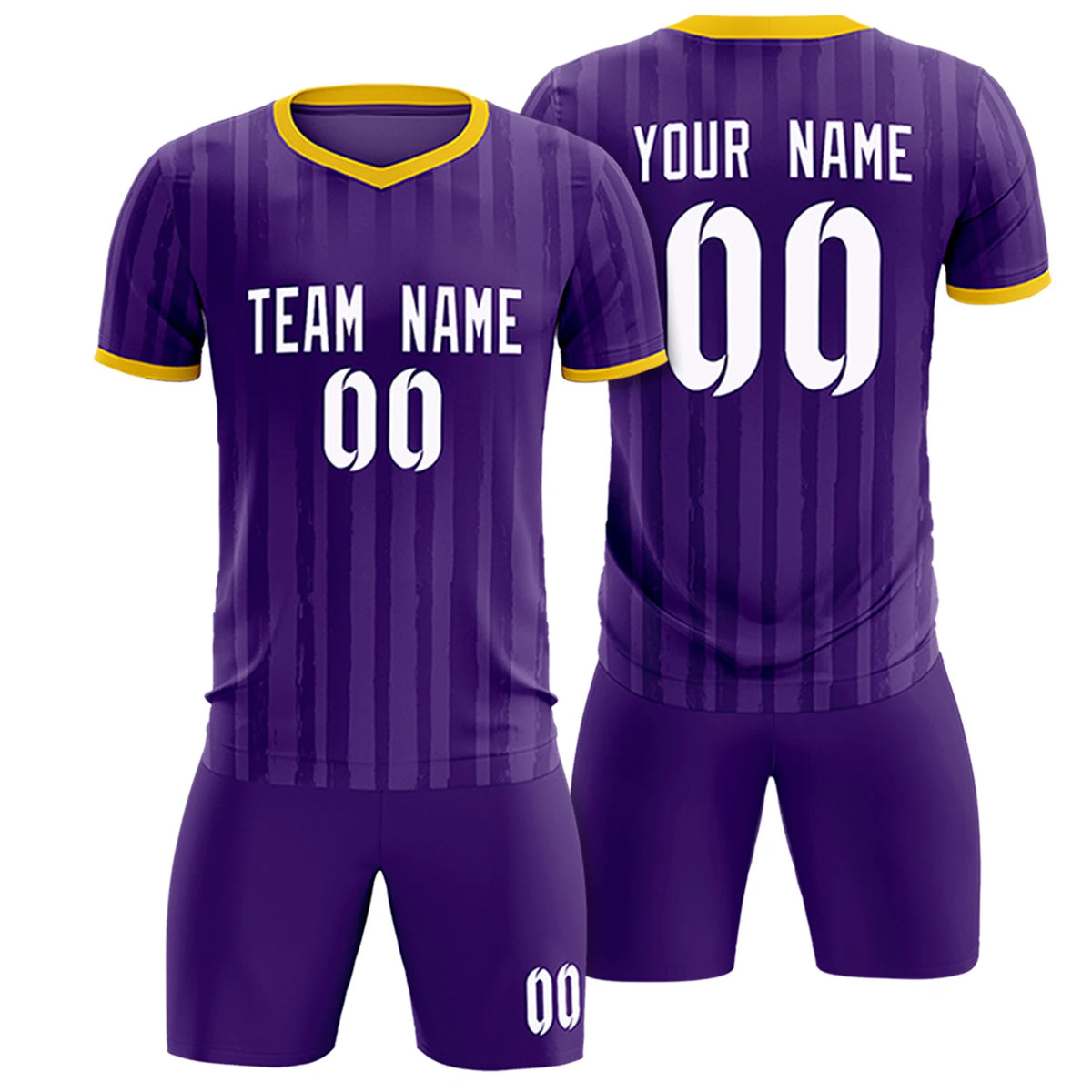 Custom Purple Gold 01 Breathable Soccer Sets Jersey
