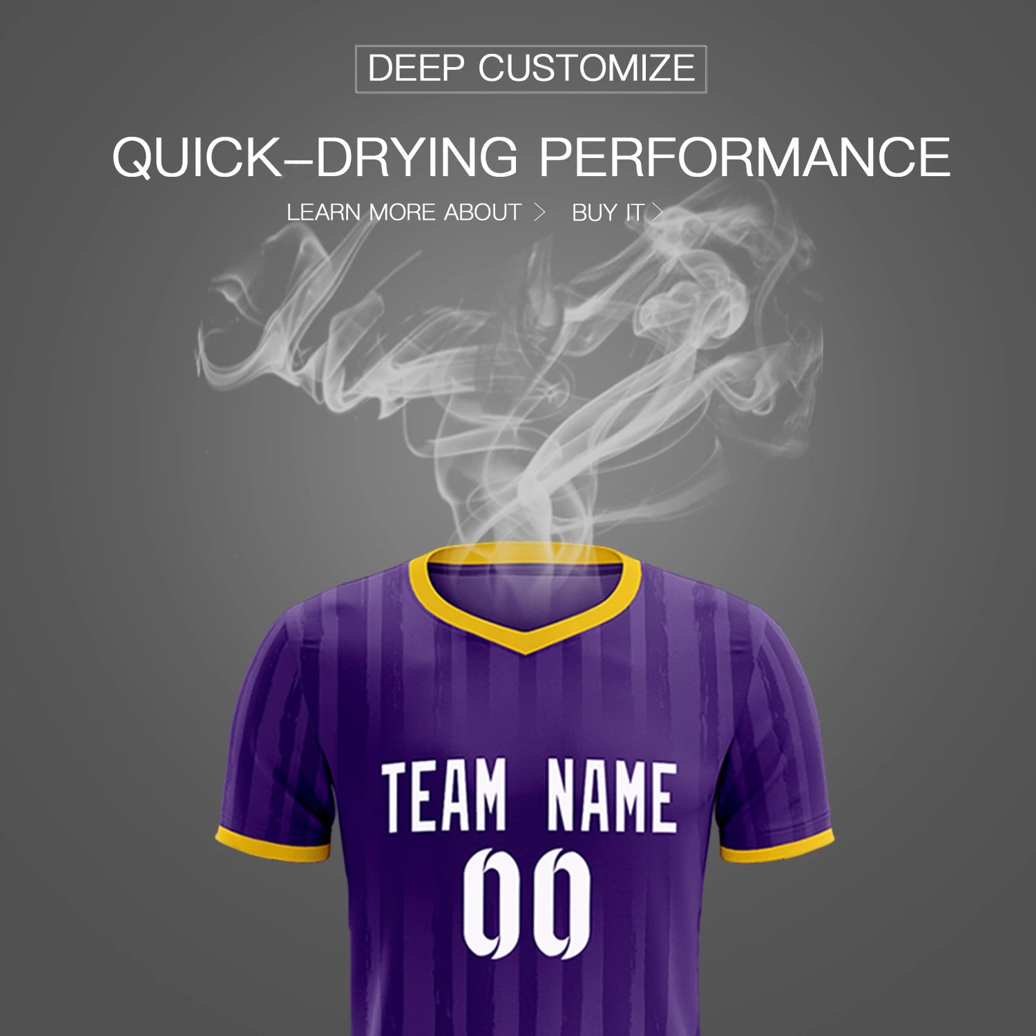 Custom Purple Gold 01 Breathable Soccer Sets Jersey