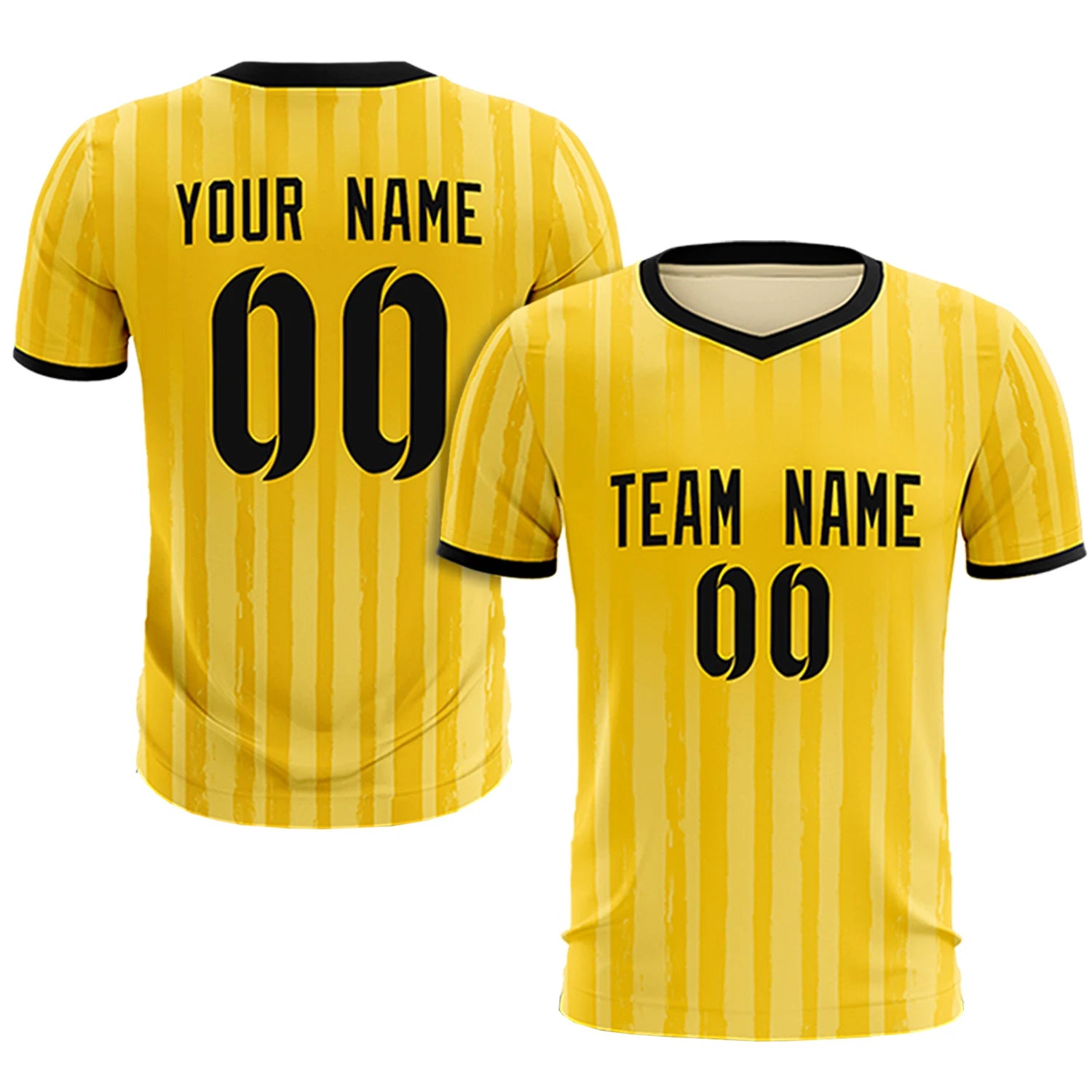 Custom Gold 01 Black Breathable Soccer Sets Jersey