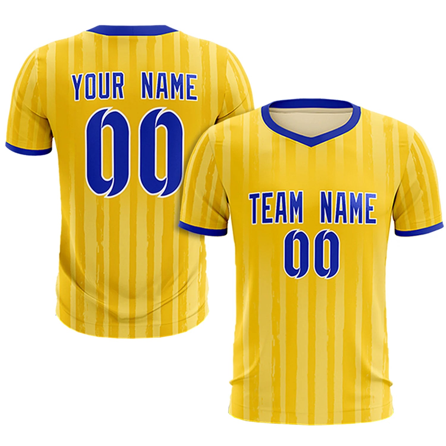 Custom Gold 01 Royal Blue Breathable Soccer Sets Jersey