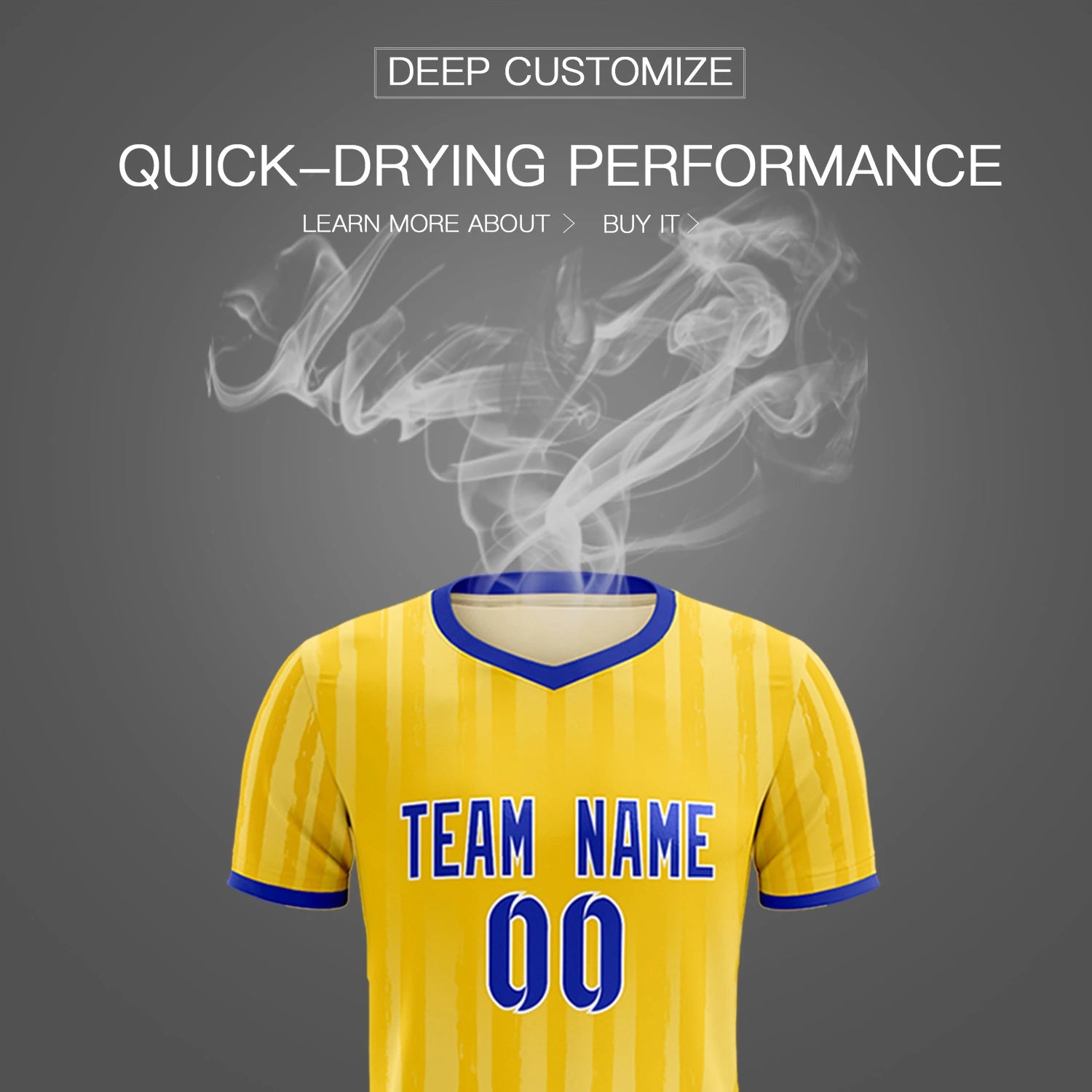 Custom Gold 01 Royal Blue Breathable Soccer Sets Jersey