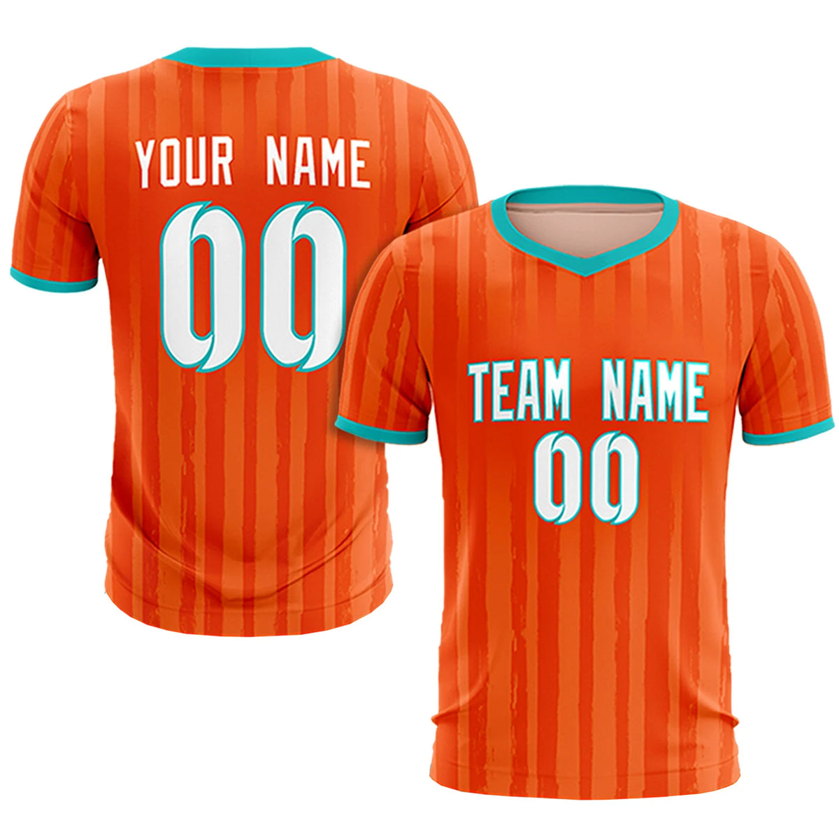 Custom Orange Bright Green Breathable Soccer Sets Jersey