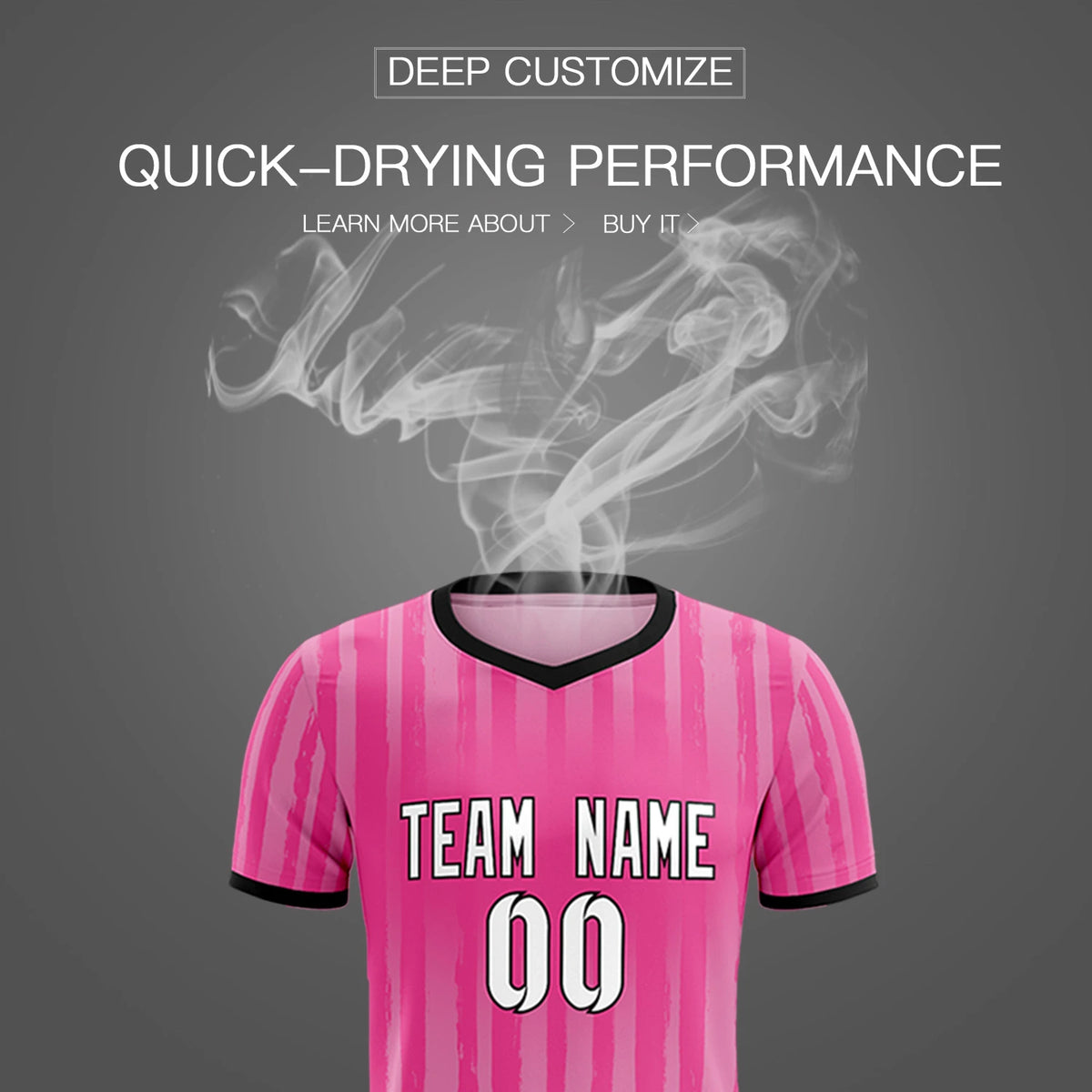Custom Pink Black Breathable Soccer Sets Jersey