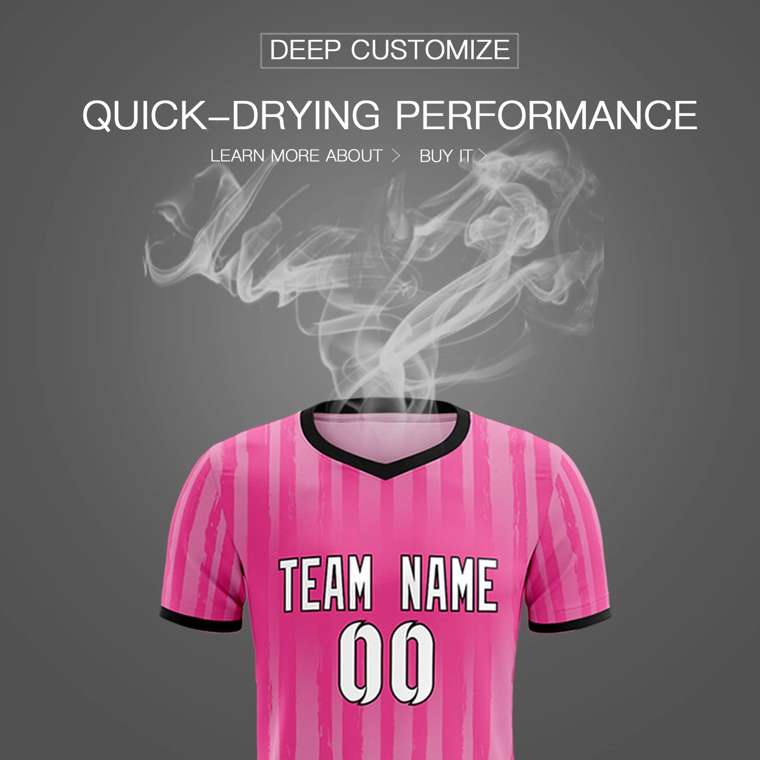 Custom Pink Black Breathable Soccer Sets Jersey