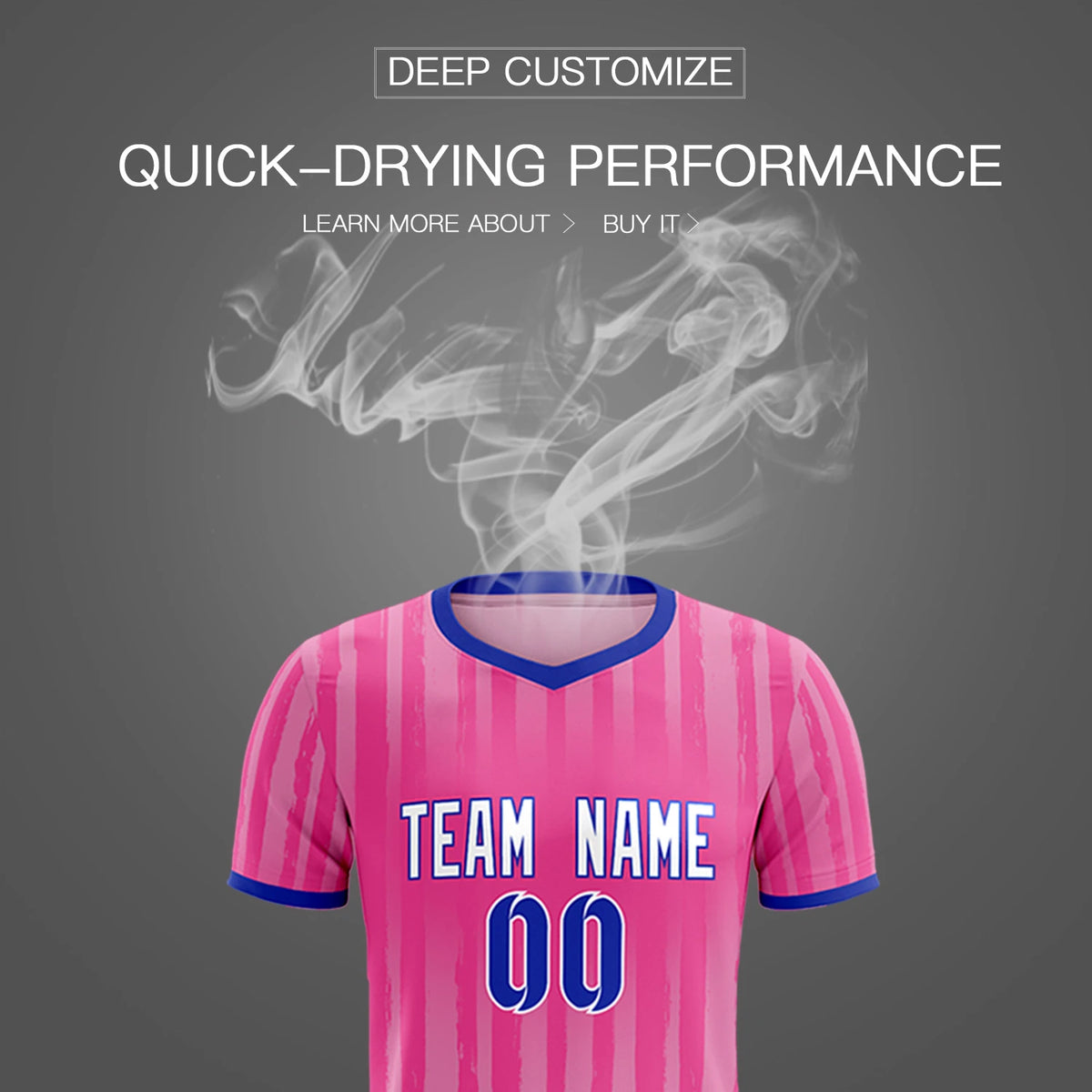 Custom Pink Royal Blue Breathable Soccer Sets Jersey