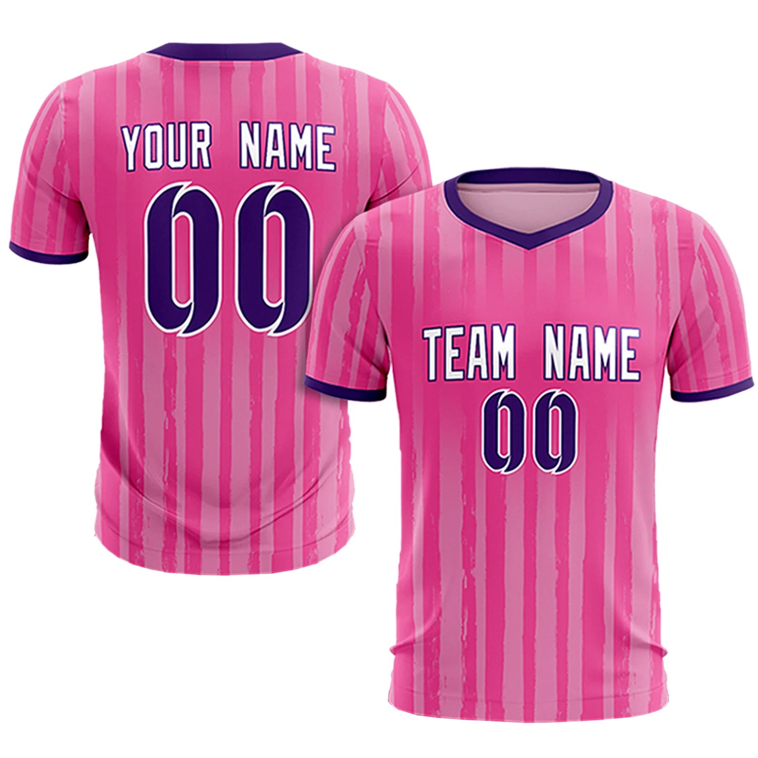 Custom Pink Purple Breathable Soccer Sets Jersey