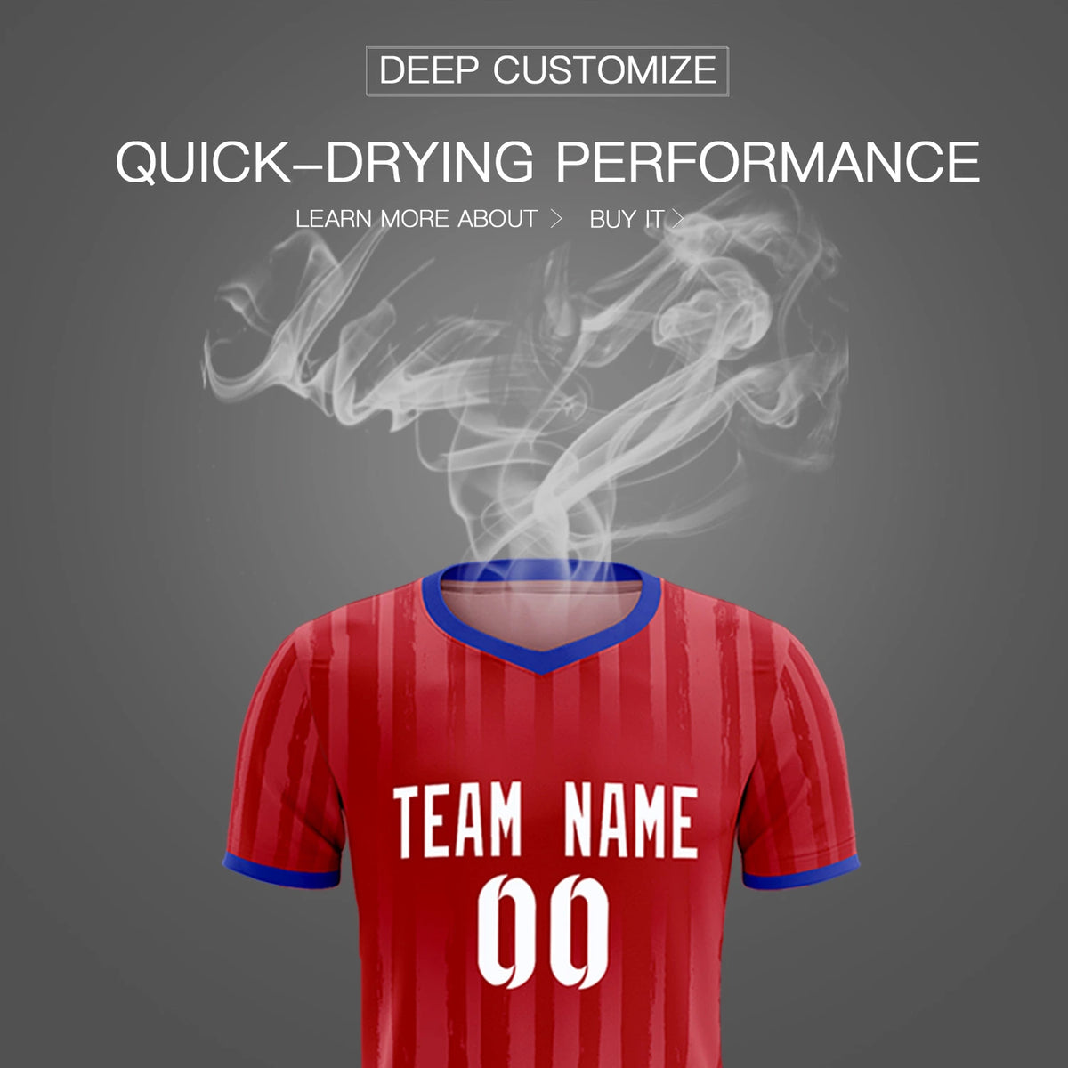 Custom Red Royal Blue Breathable Soccer Sets Jersey