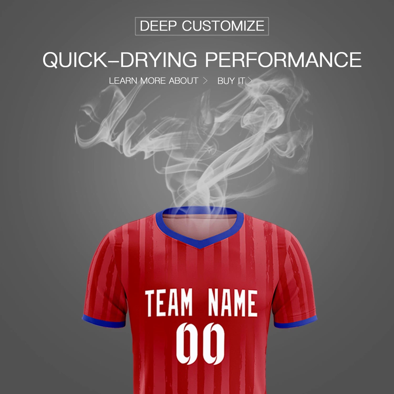 Custom Red Royal Blue Breathable Soccer Sets Jersey