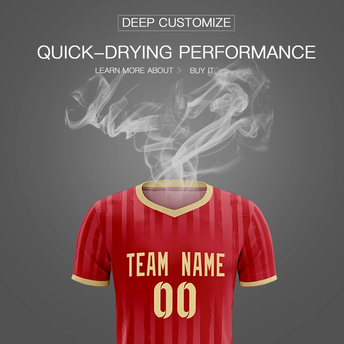 Custom Red Khaki Breathable Soccer Sets Jersey