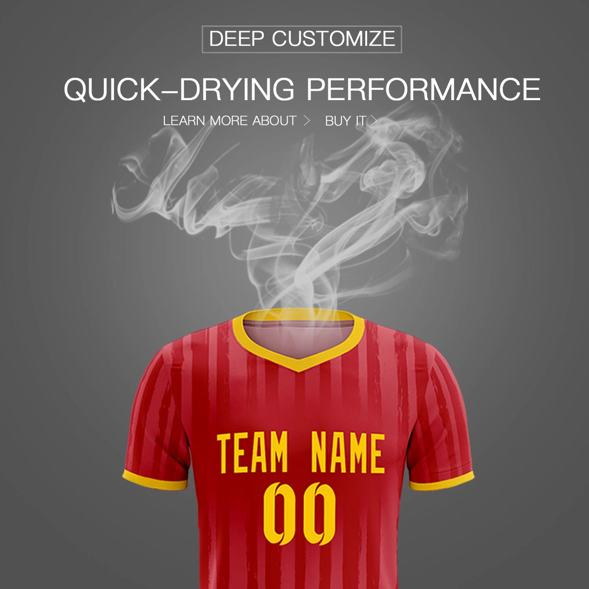 Custom Red Gold 01 Breathable Soccer Sets Jersey