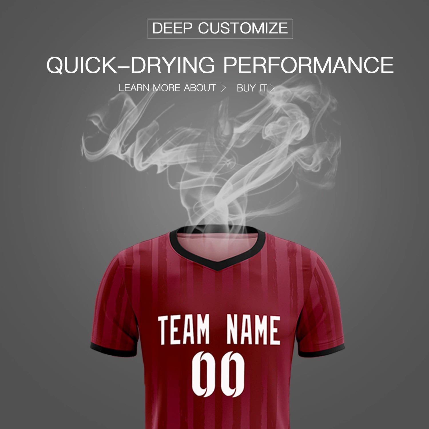 Custom Crimson Black Breathable Soccer Sets Jersey