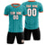 Custom Aqua Orange Breathable Soccer Sets Jersey