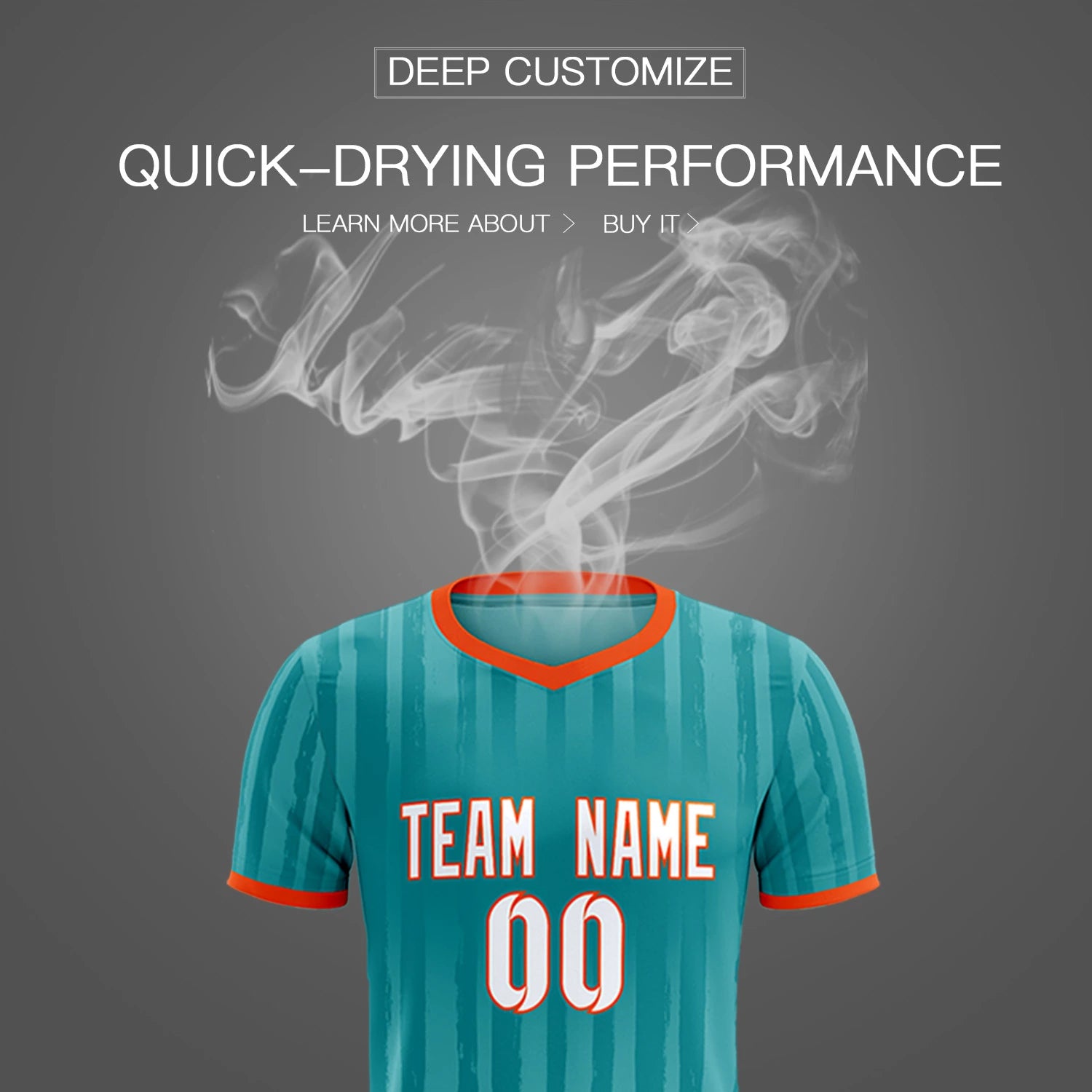 Custom Aqua Orange Breathable Soccer Sets Jersey