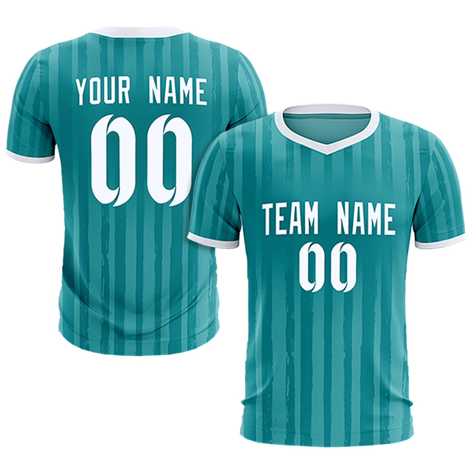 Custom Aqua White Breathable Soccer Sets Jersey