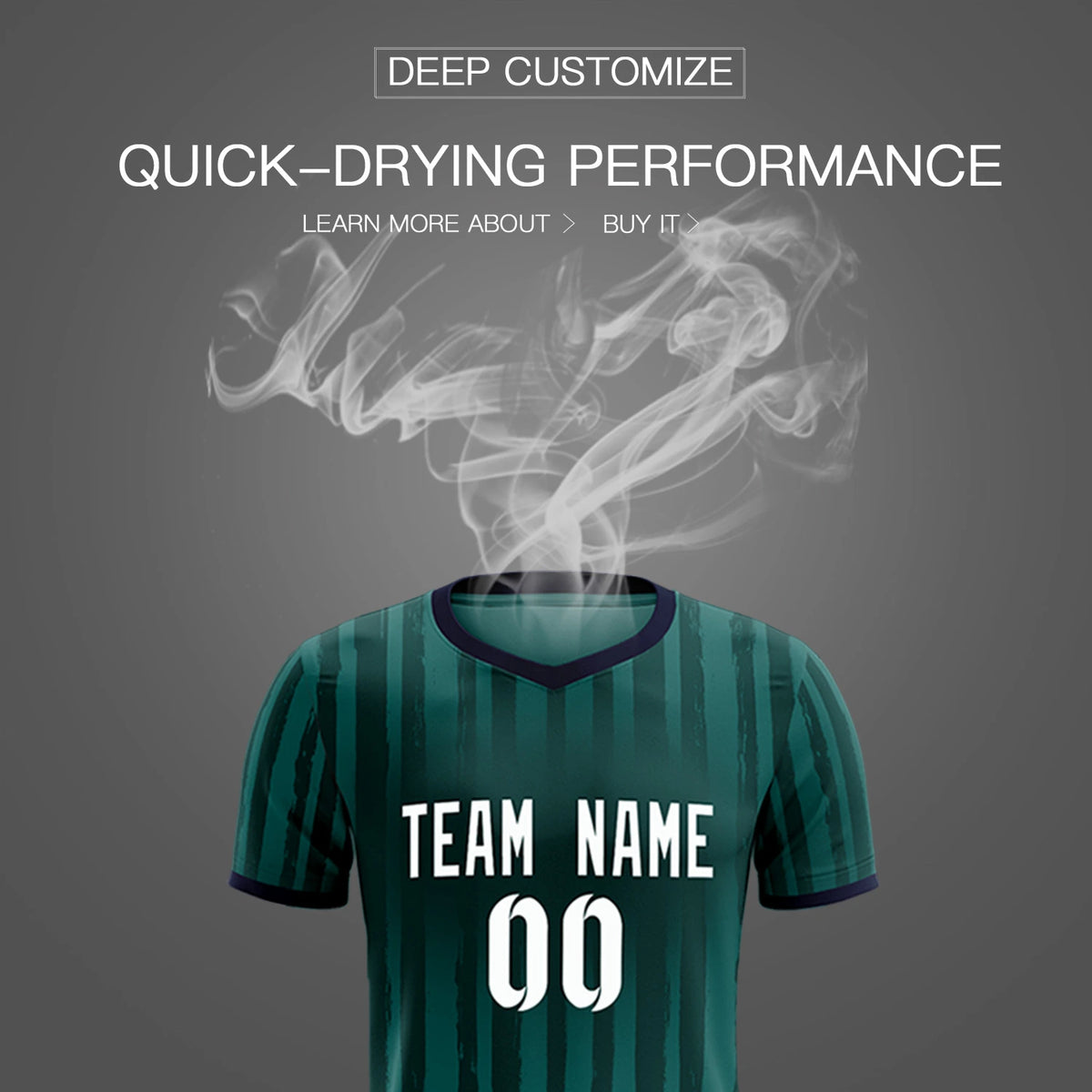 Custom Midnight Green Navy Breathable Soccer Sets Jersey