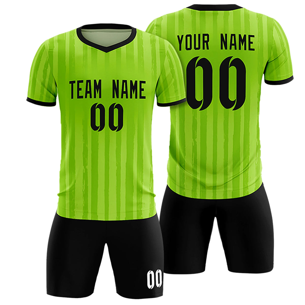 Custom Neon Green Black Breathable Soccer Sets Jersey