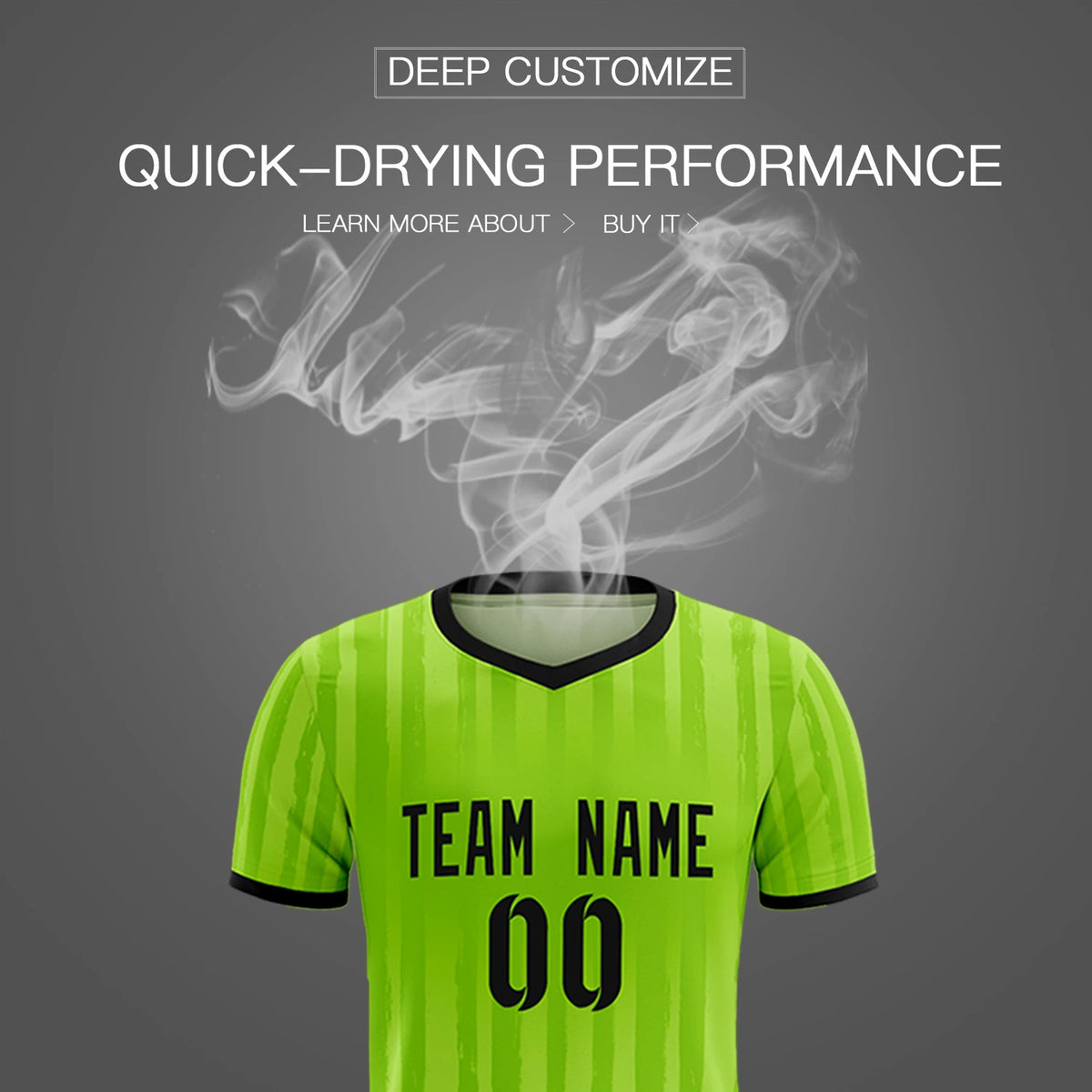 Custom Neon Green Black Breathable Soccer Sets Jersey