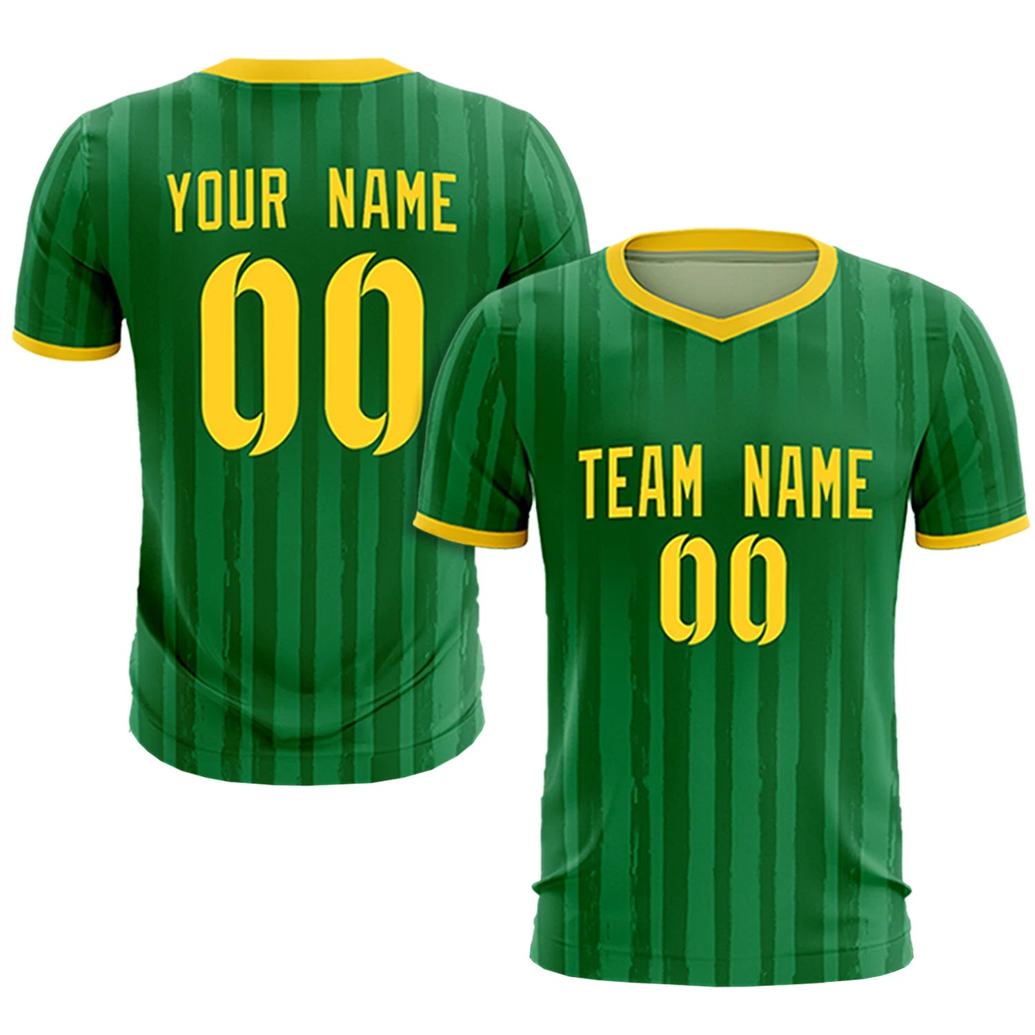 Custom Kelly Green Gold 01 Breathable Soccer Sets Jersey