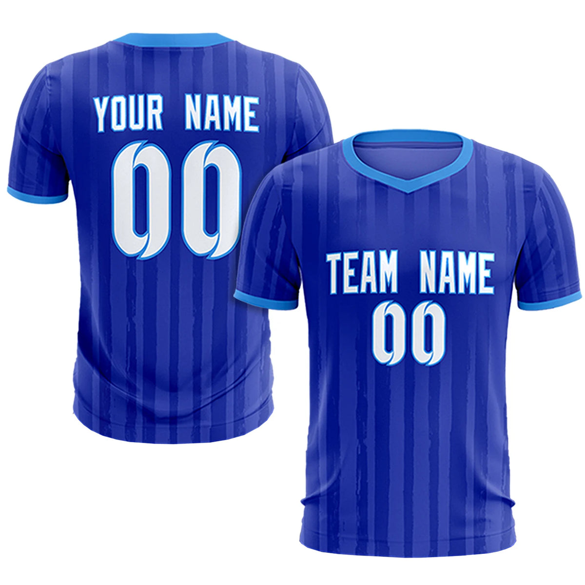 Custom Royal Blue Powder Blue Breathable Soccer Sets Jersey