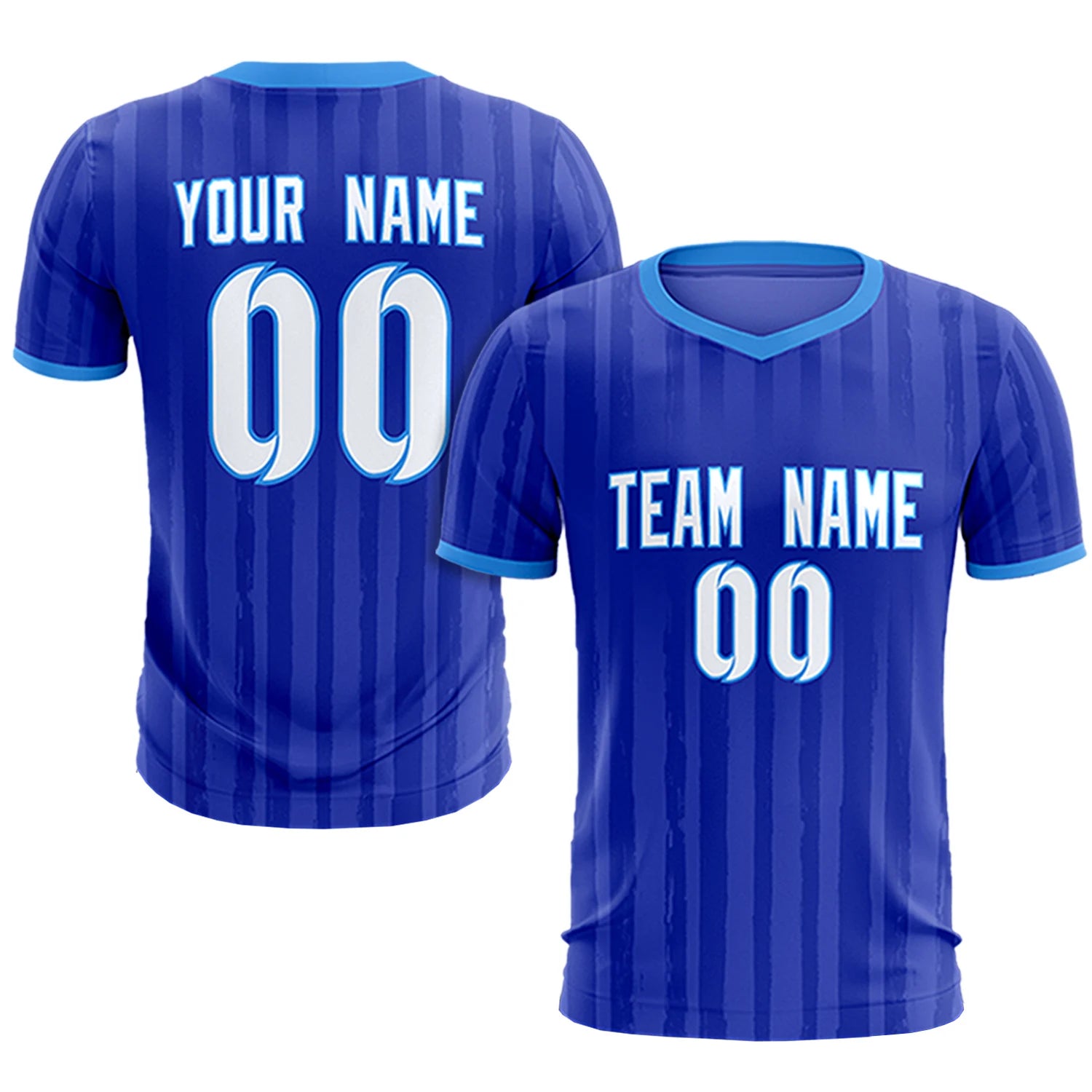 Custom Royal Blue Powder Blue Breathable Soccer Sets Jersey