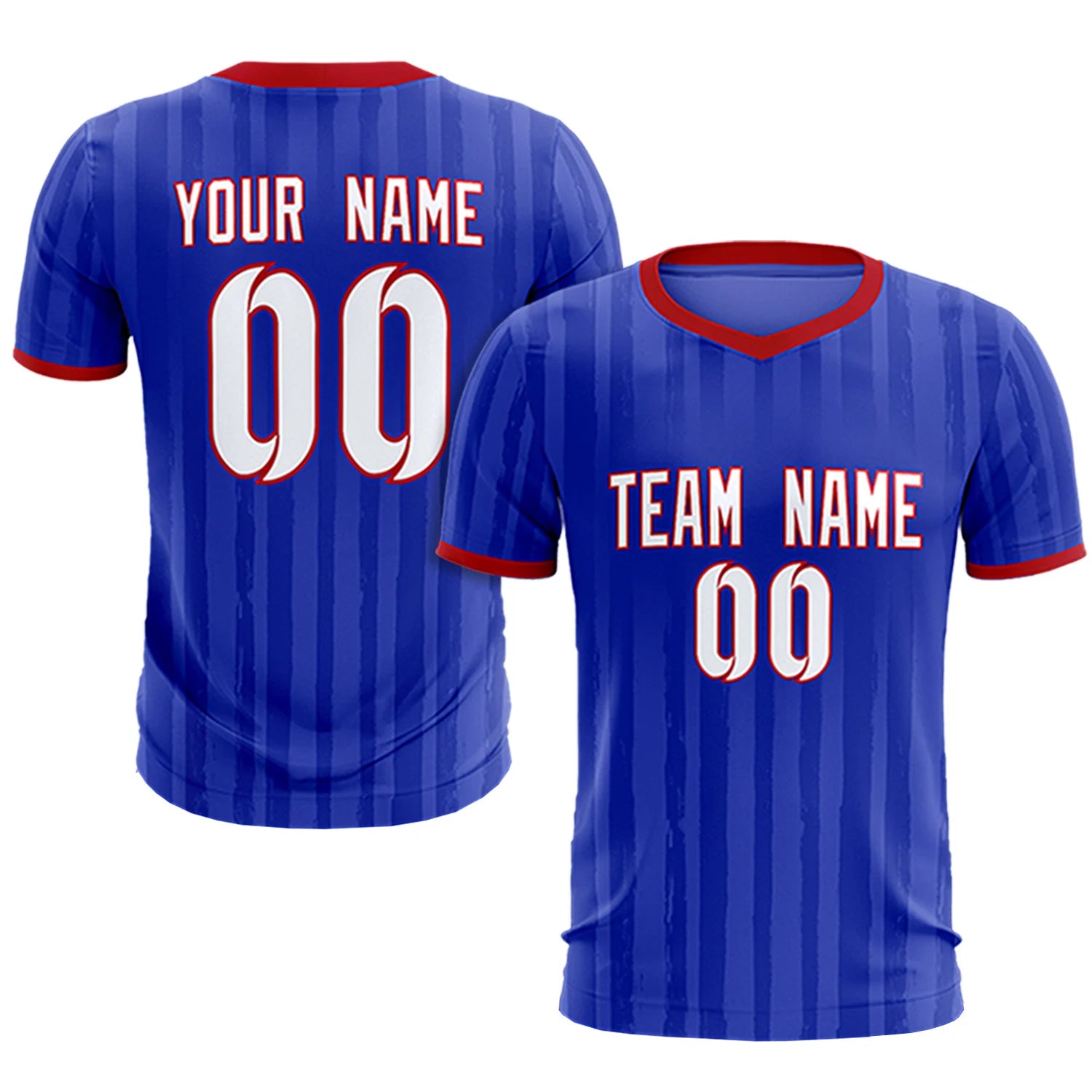 Custom Royal Blue Red Breathable Soccer Sets Jersey
