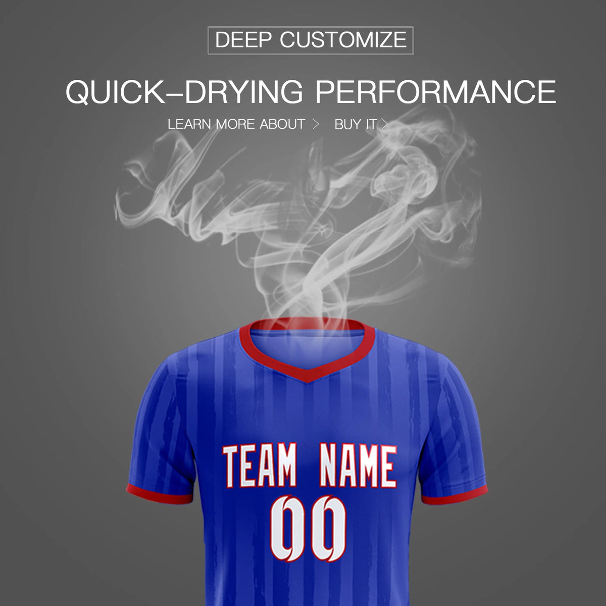 Custom Royal Blue Red Breathable Soccer Sets Jersey