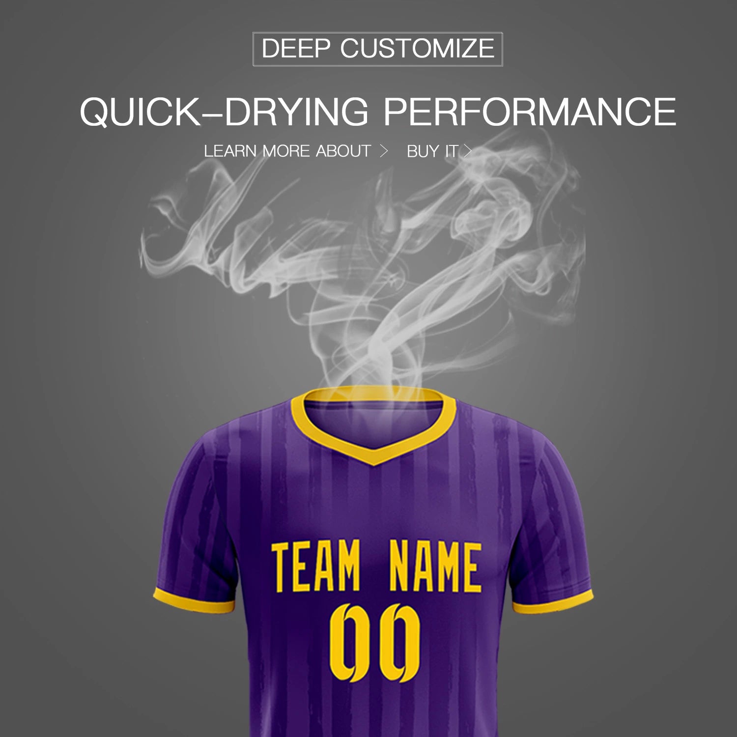 Custom Purple Gold 01 Breathable Soccer Sets Jersey