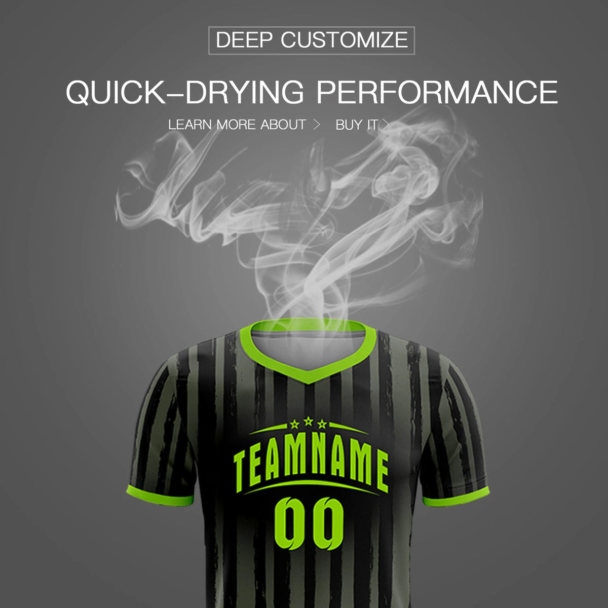 Custom Black Neon Green Breathable Soccer Sets Jersey