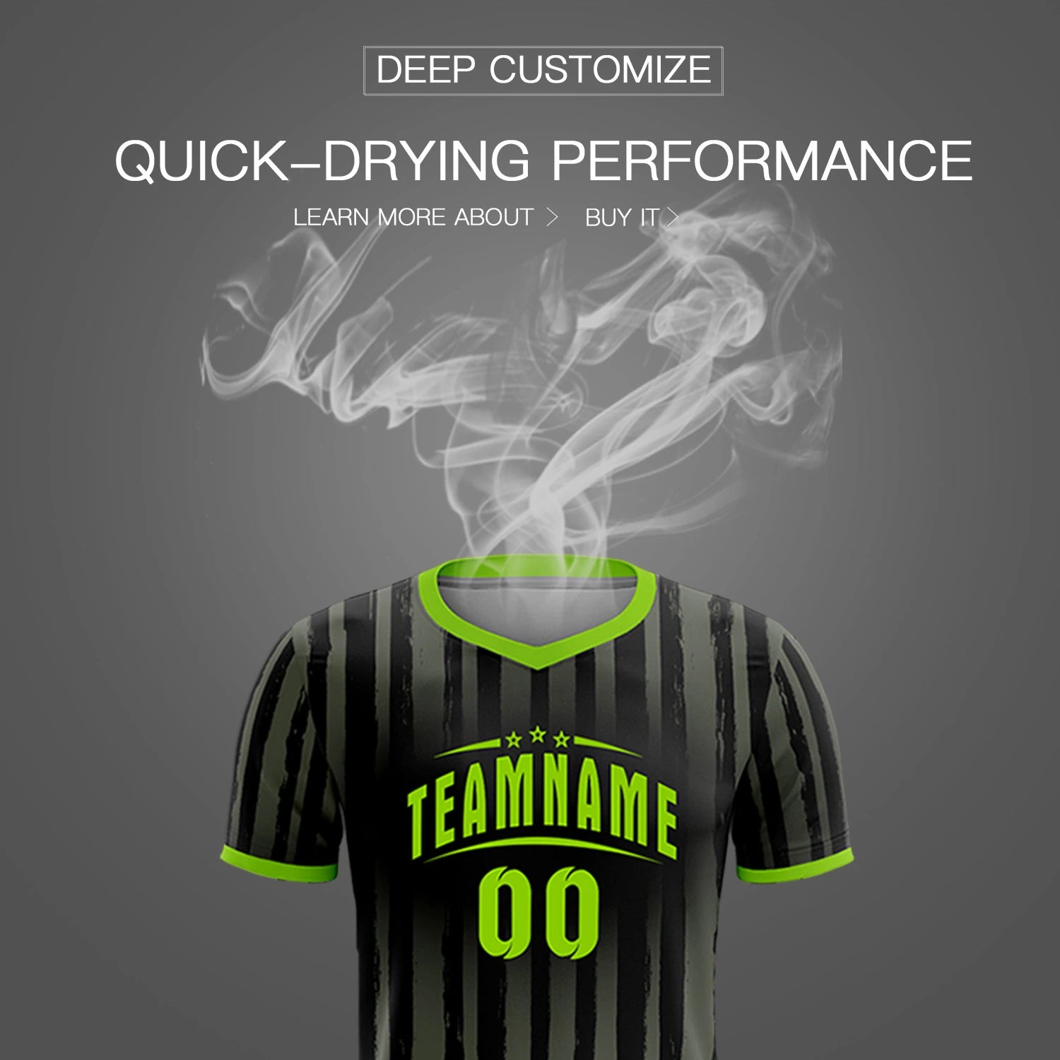 Custom Black Neon Green Breathable Soccer Sets Jersey