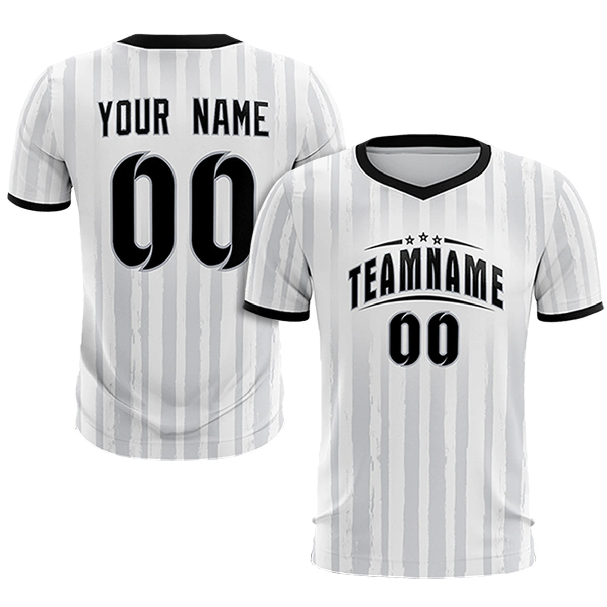 Custom White Black Breathable Soccer Sets Jersey