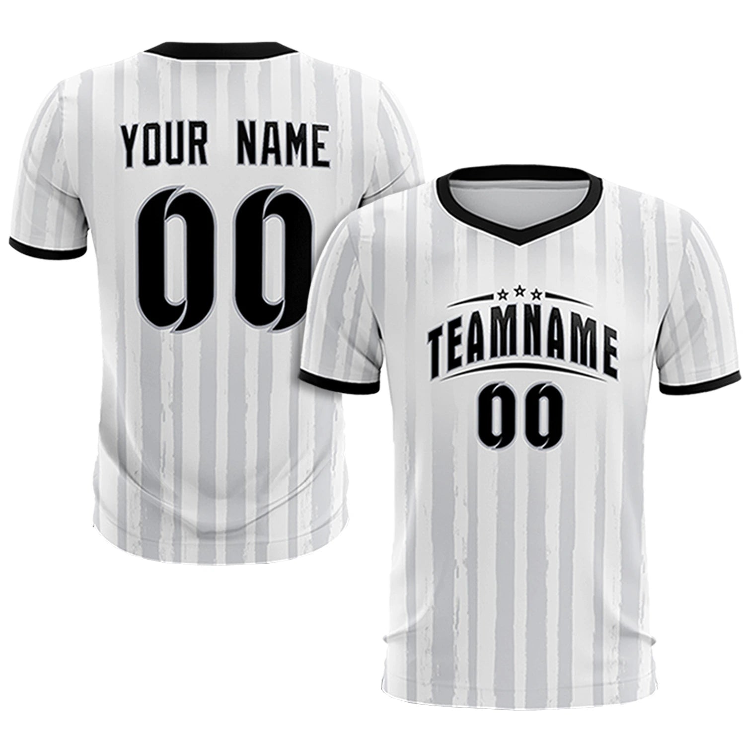 Custom White Black Breathable Soccer Sets Jersey