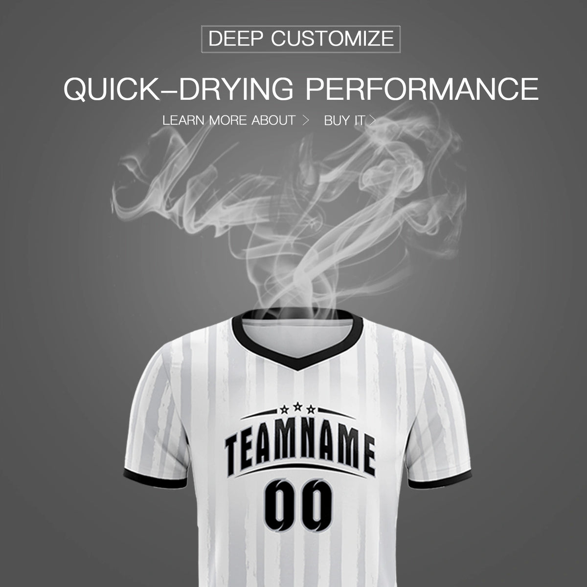 Custom White Black Breathable Soccer Sets Jersey